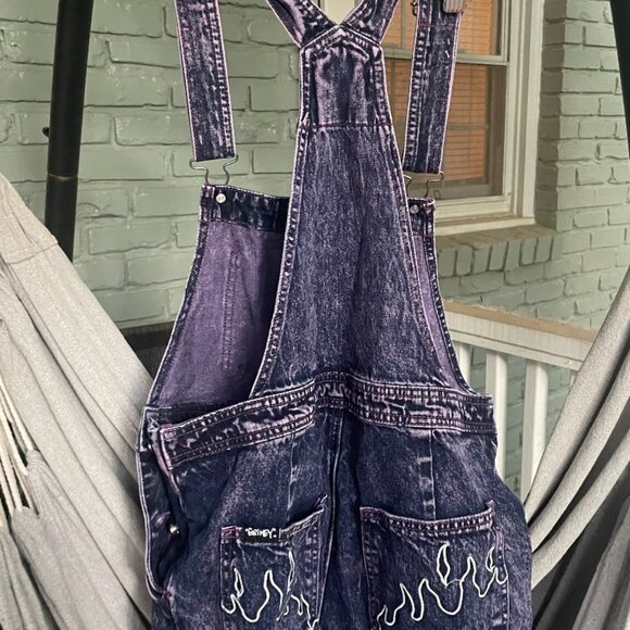 GRMY Purple flame shorts overalls - size small - Picture 3 of 5